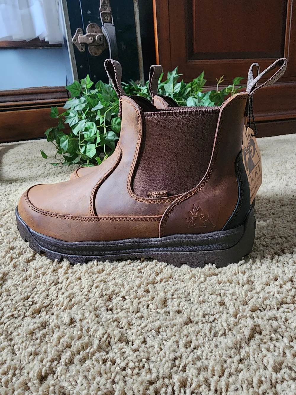 Rocky Brown Leather Chukka Work Boots